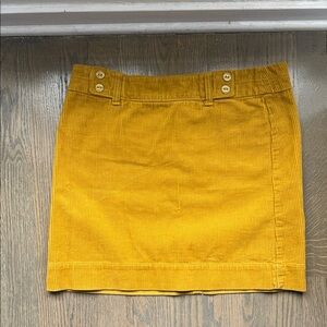 LOFT Yellow Corduroy Mini Skirt